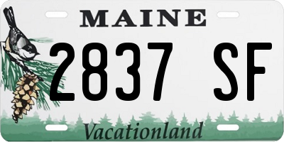 ME license plate 2837SF