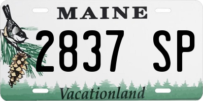 ME license plate 2837SP