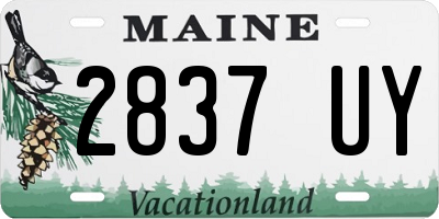 ME license plate 2837UY