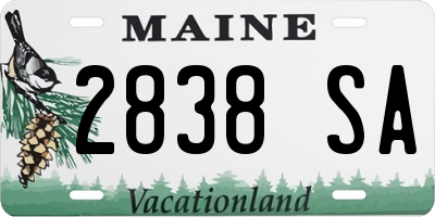 ME license plate 2838SA