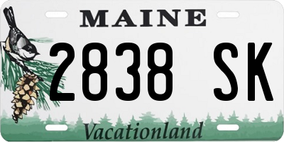ME license plate 2838SK