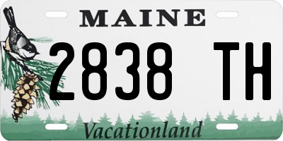 ME license plate 2838TH