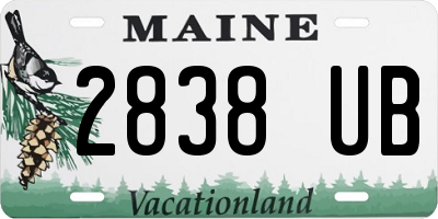 ME license plate 2838UB