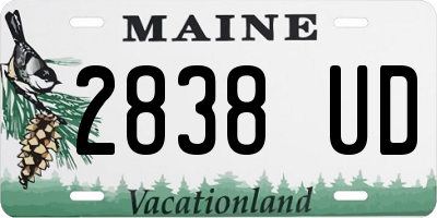 ME license plate 2838UD