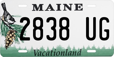 ME license plate 2838UG