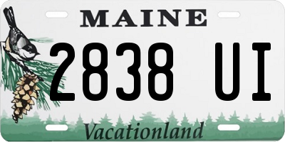 ME license plate 2838UI