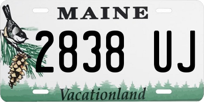 ME license plate 2838UJ