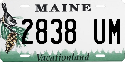 ME license plate 2838UM