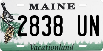 ME license plate 2838UN