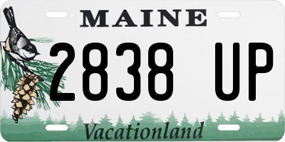 ME license plate 2838UP