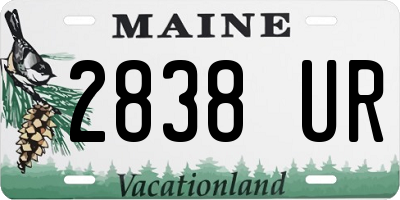 ME license plate 2838UR