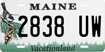 ME license plate 2838UW