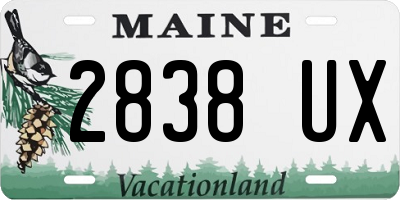 ME license plate 2838UX