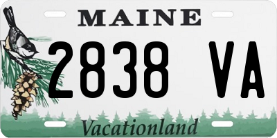 ME license plate 2838VA