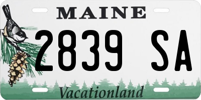 ME license plate 2839SA