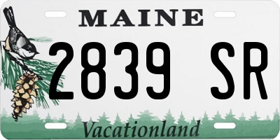 ME license plate 2839SR