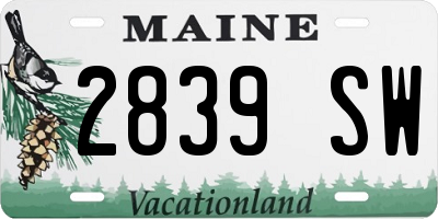 ME license plate 2839SW