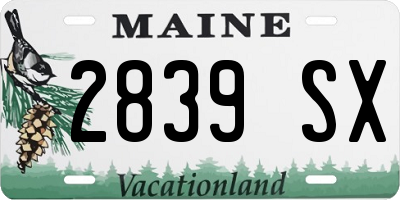 ME license plate 2839SX