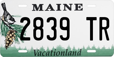 ME license plate 2839TR
