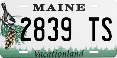 ME license plate 2839TS