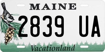ME license plate 2839UA