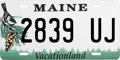 ME license plate 2839UJ