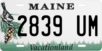 ME license plate 2839UM