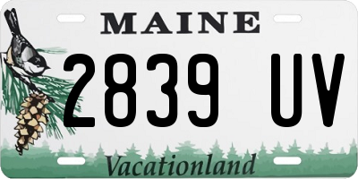 ME license plate 2839UV