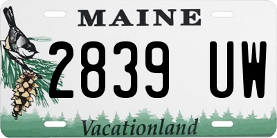 ME license plate 2839UW