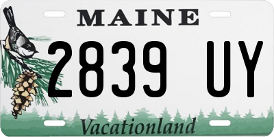 ME license plate 2839UY