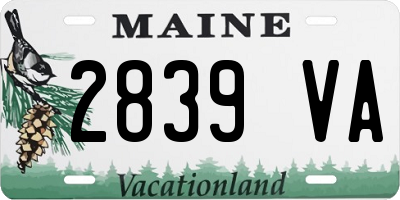 ME license plate 2839VA