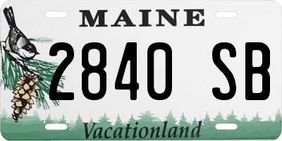 ME license plate 2840SB