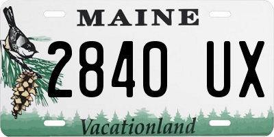 ME license plate 2840UX