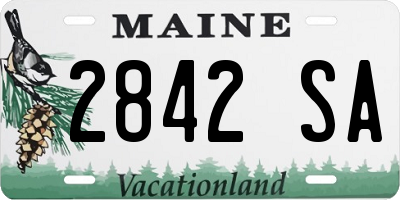 ME license plate 2842SA