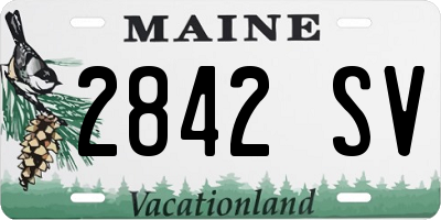ME license plate 2842SV