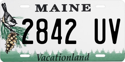 ME license plate 2842UV