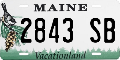 ME license plate 2843SB