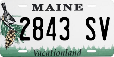 ME license plate 2843SV