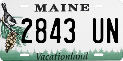 ME license plate 2843UN