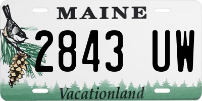 ME license plate 2843UW