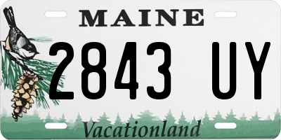 ME license plate 2843UY