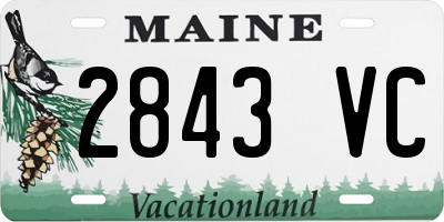 ME license plate 2843VC
