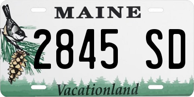 ME license plate 2845SD