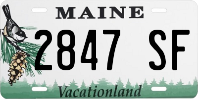 ME license plate 2847SF
