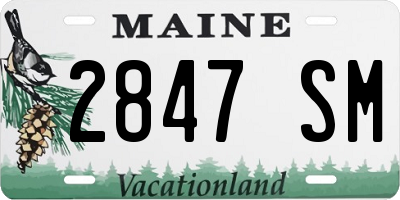 ME license plate 2847SM