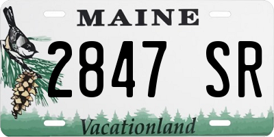 ME license plate 2847SR