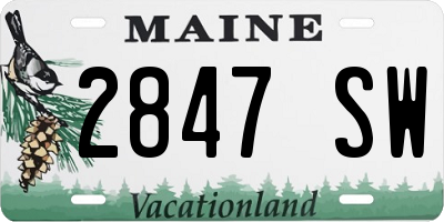 ME license plate 2847SW