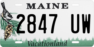 ME license plate 2847UW