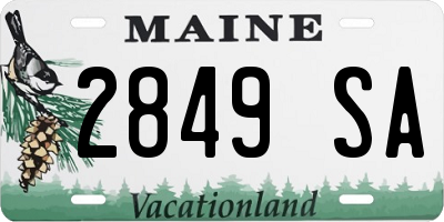 ME license plate 2849SA