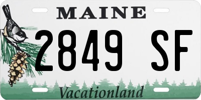 ME license plate 2849SF